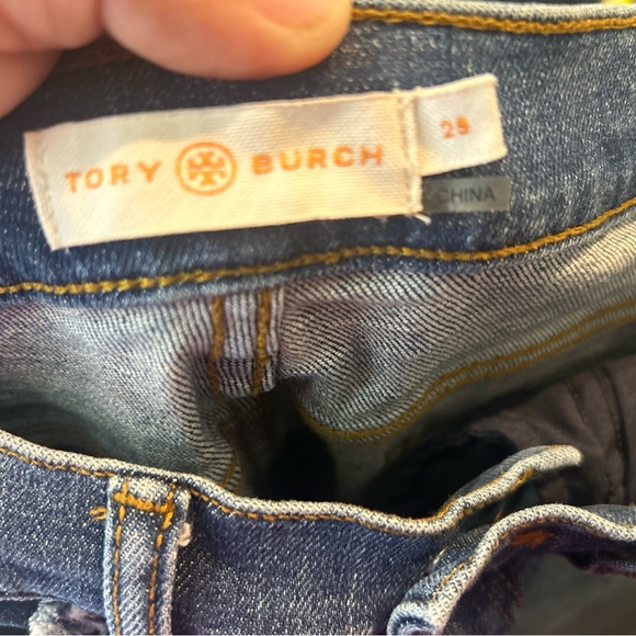 Tory Burch Harly Straight leg cropped jeans raw hem 29 - Picture 2 of 10